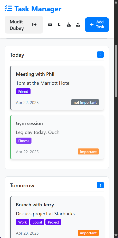 Task Manager on Mobile